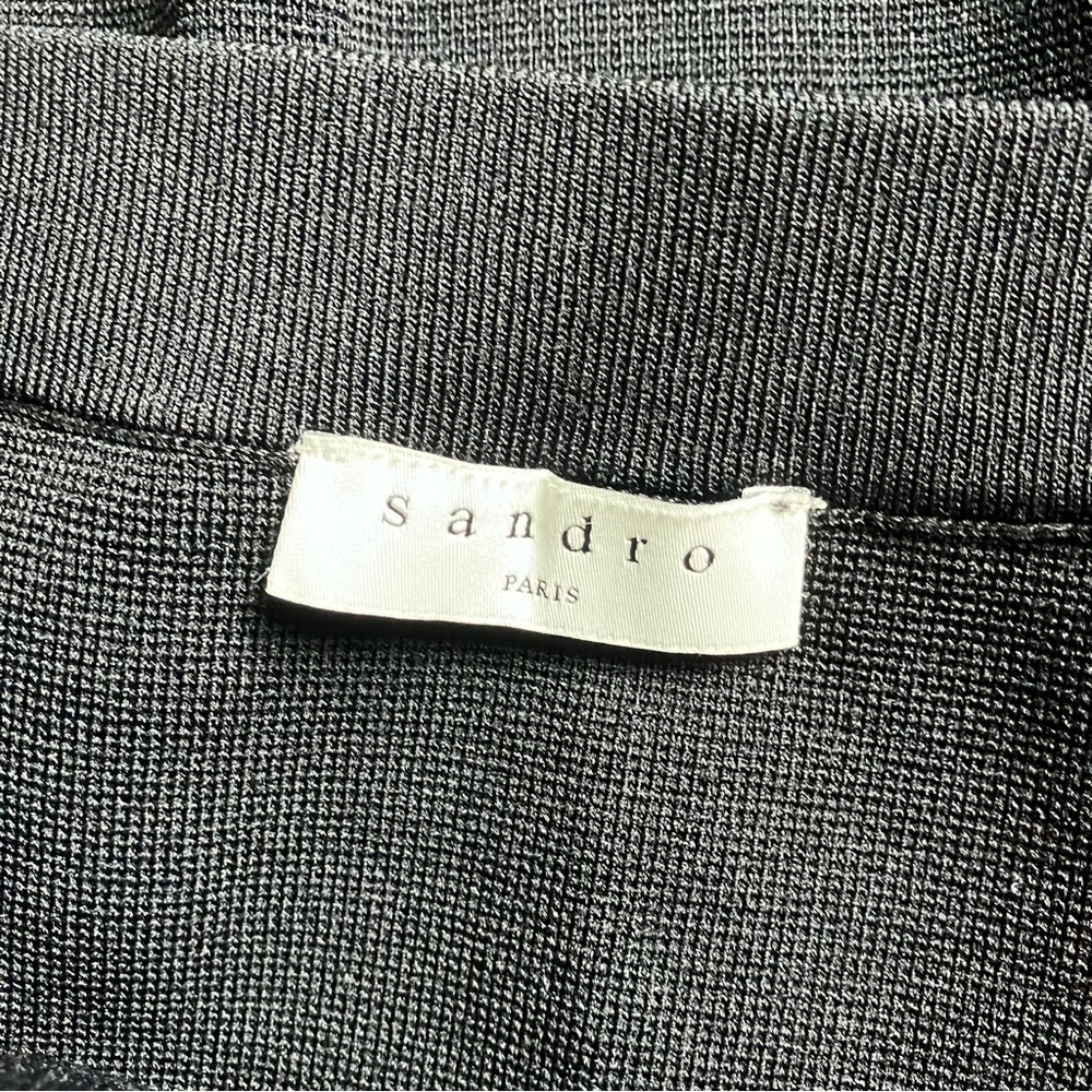 Sandro Paris Black Elodie Striped Crossover A-Line Skirt Noir size 1 - Picture 8 of 9